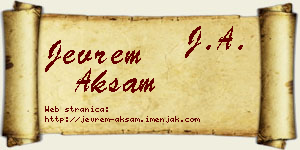 Jevrem Akšam vizit kartica